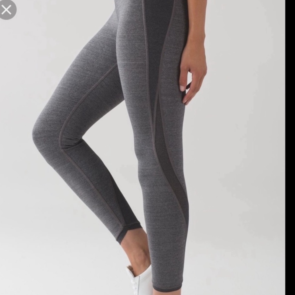 lululemon athletica Gray Panel High-Rise Leggings